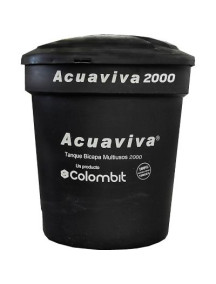 TANQUE PLÁSTICO NEGRO 2000 LTS ACUAVIVA