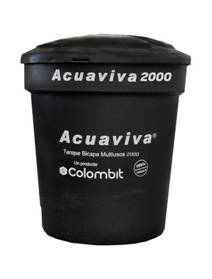 TANQUE PLÁSTICO NEGRO 2000 LTS ACUAVIVA