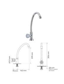 LLAVE LAVAPLATOS MOVIL KRISTHAL REF 1174-00 GRICOL