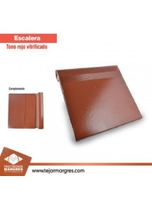 ESCALERA 25X25 VITRIFICADA ROJA