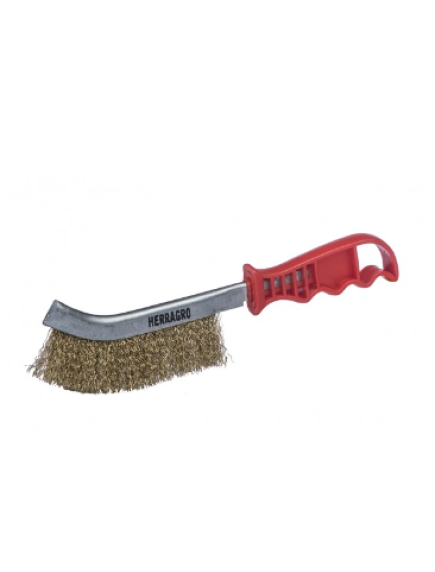 CEPILLO ALAMBRE ACERO MANGO PLASTICO ROJO 80100 HERRAGRO