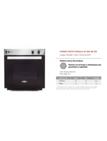 HORNO Masala Negro 60 cm gas natural HACEB