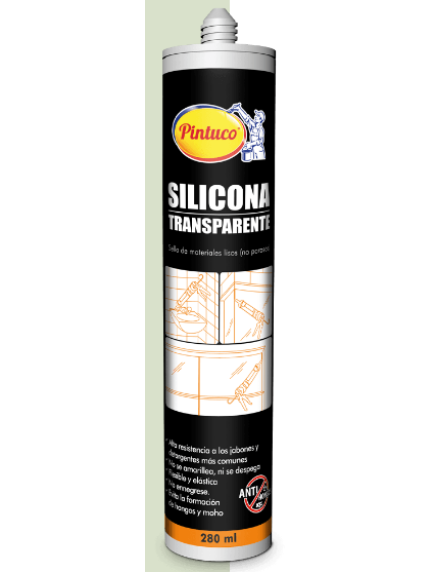 SILICONA TRANSP X 280ML PINTUCO