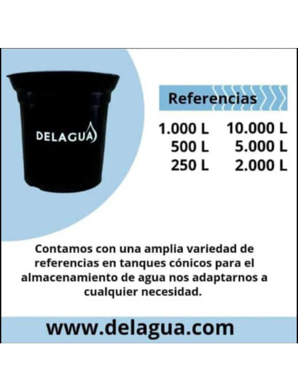 TANQUE PLÁSTICO 500 LTS CONICO NEGRO 