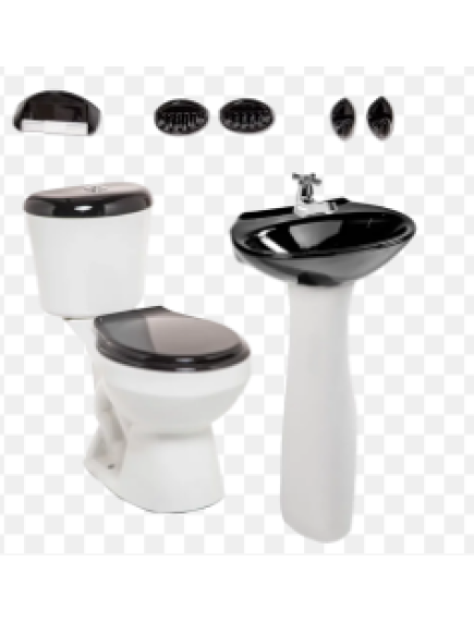COMBO SANITARIO  TAIRONA MIX I NEGRO SIN PEDESTAL CON LAVAMANOS